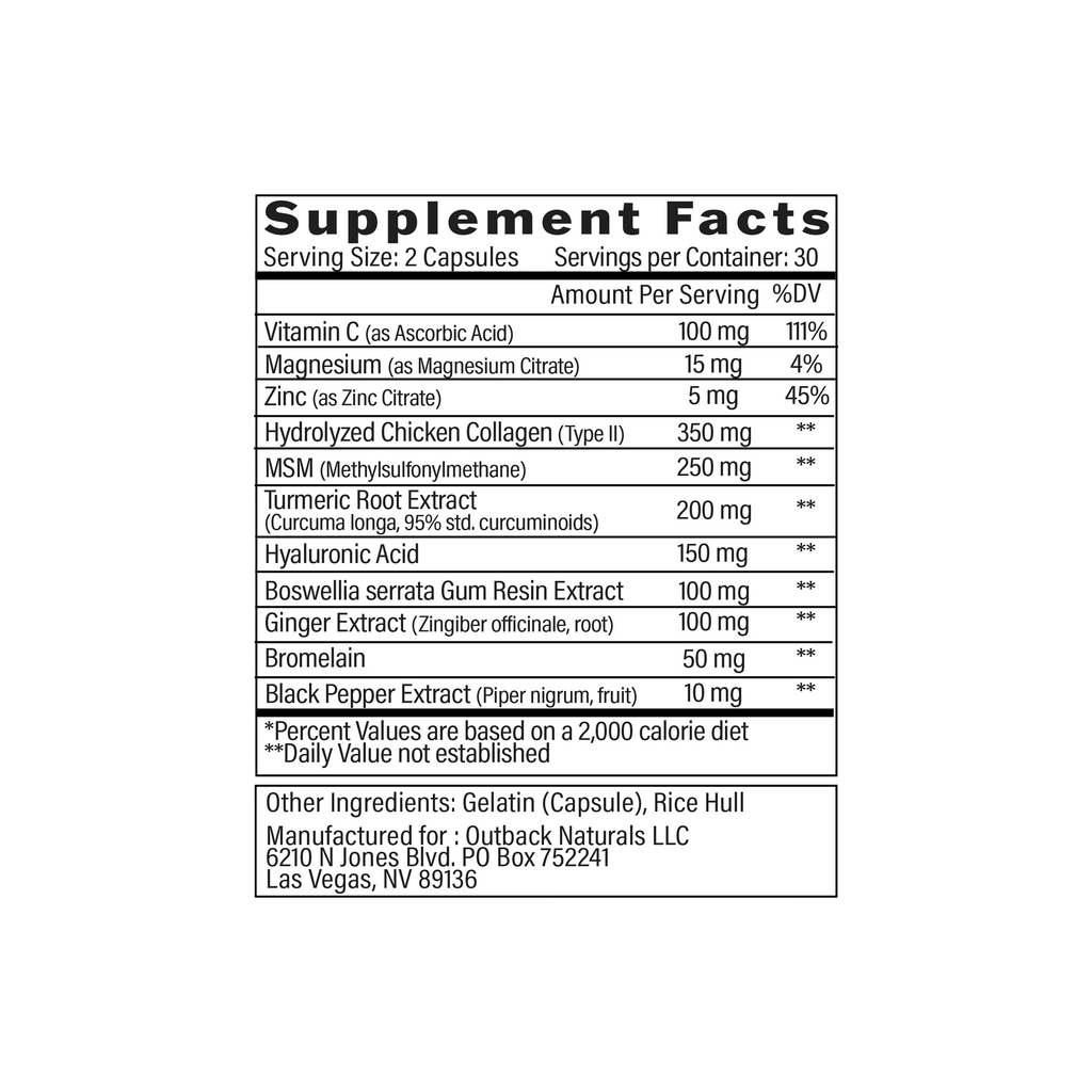 Outback Naturals Joint Formula, 60 Caps