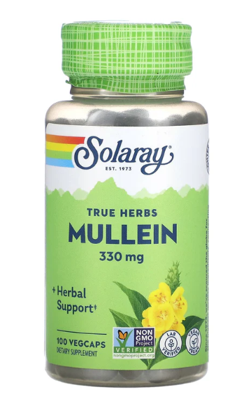 Mullein Leaf 330 mg 100 Vcaps-Herbs : 100 Vcaps