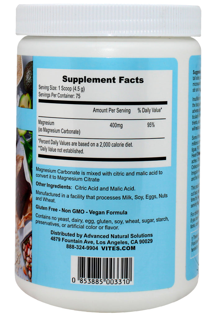 Magnesium Supreme (Unflavored) 12oz, 75 servings - Vites.com