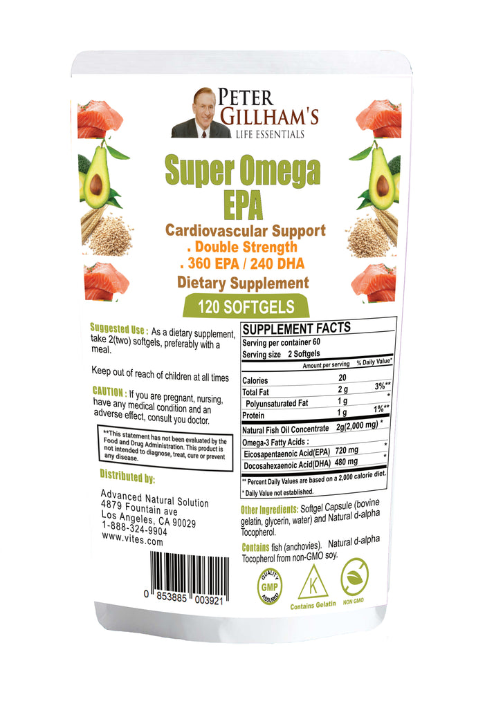 Omega 3 Fish Oil (2000mg), 120 softgels - Vites.com