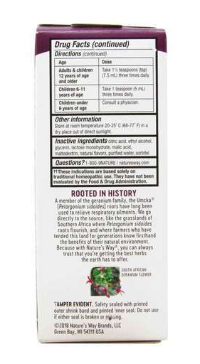 Umcka Cold & Flu Orange Syrup, 4 Oz, Nature’s Way - Vites.com