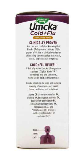 Umcka Cold & Flu Orange Syrup, 4 Oz, Nature’s Way - Vites.com
