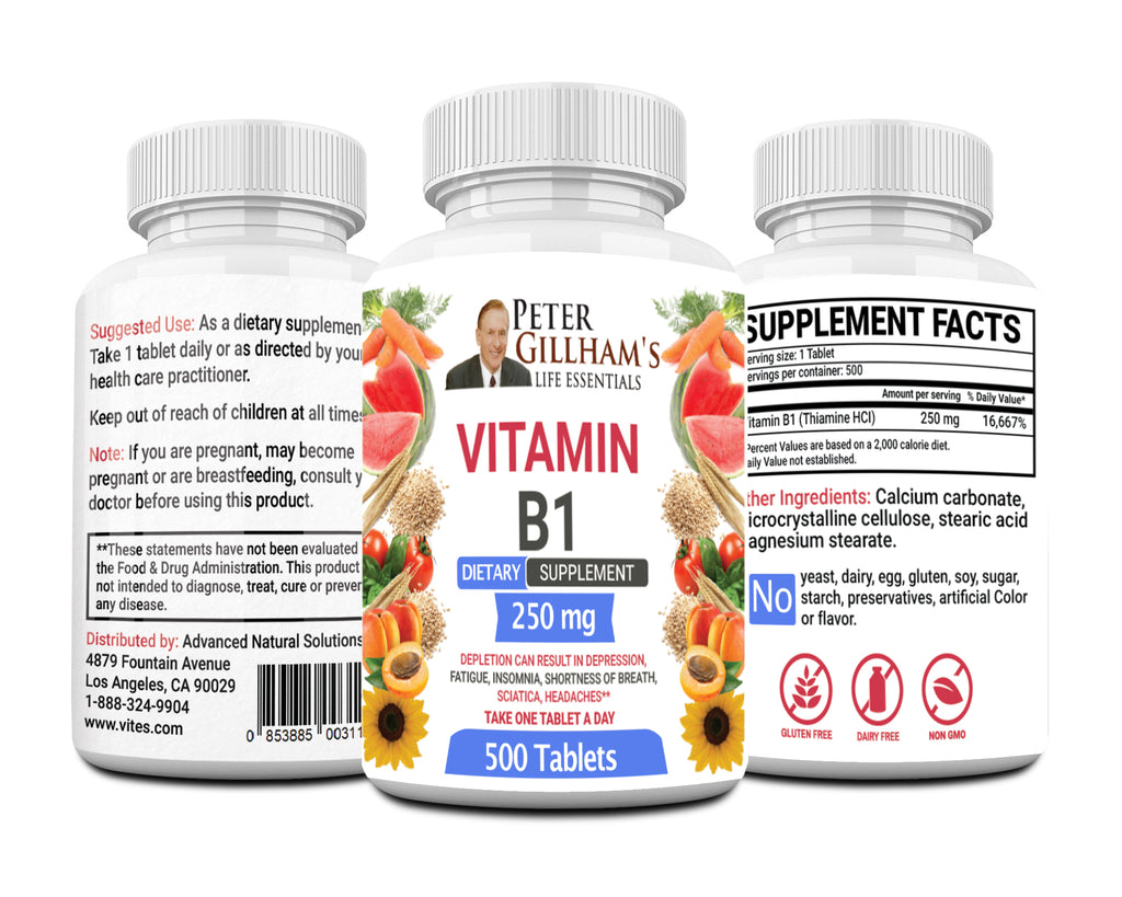 Vitamin B1 (Thiamine) 250mg, Tablets - Vites.com