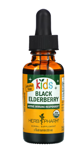 Herb Pharm, Kids, Black Elderberry, Alcohol Free, 1 fl oz (30 ml),Herb Pharm - Vites.com