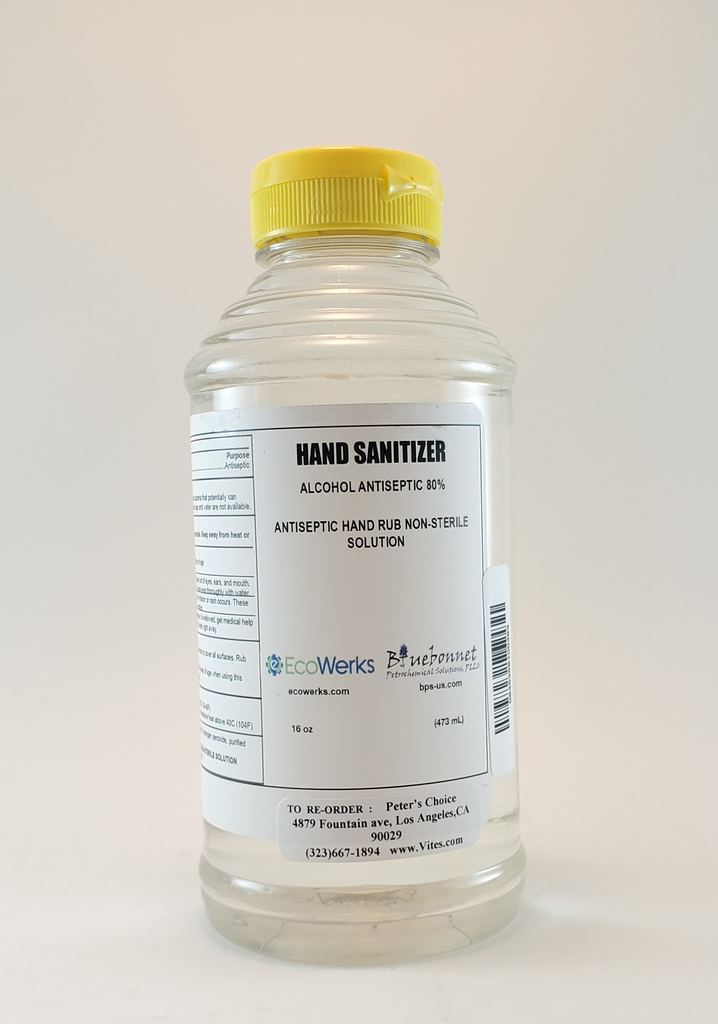 EcoWerks Hand Sanitizer (Ethanol Alcohol Antiseptic 80%), 16oz - Vites.com