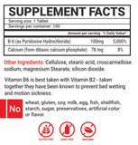 B6 (Pyridoxine Hydrochloride) 100mg - Vites.com