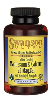 Swanson Albion Chelated Magnesium & Calcium 2:1 90 Veg Capsules - Vites.com