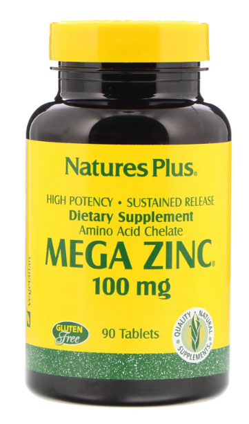 Nature’s Plus, Mega Zinc, 100 mg, 90 Tablets - Vites.com