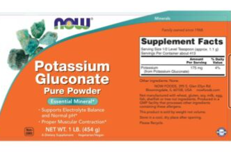 NOW Foods Potassium Gluconate Powder, 175 mg, 1 lb. - Vites.com