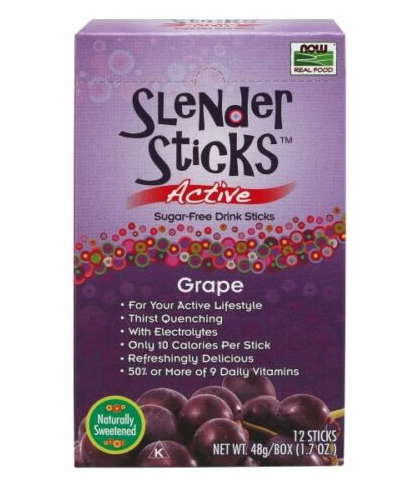 Slender Sticks Active Grape 12 sticks by Now Foods - Vites.com