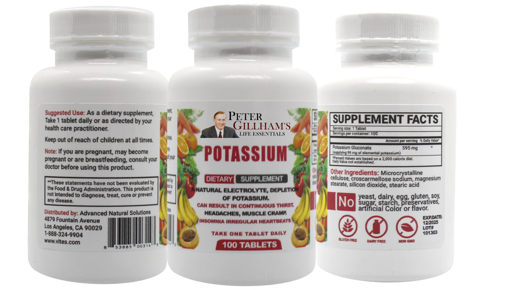 Potassium Gluconate (595mg), Tablets - Vites.com