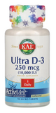 Kal, Ultra D-3 250 mcg (10000 IU) 90 Lozenges - Vites.com