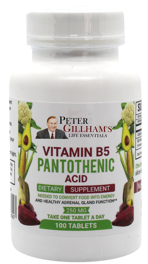 Vitamin B5 (Pantothenic Acid) 250mg, Tablets - Vites.com