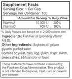Vitamin A & D (10,000 IU / 400 IU) - Vites.com